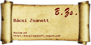 Bácsi Zsanett névjegykártya