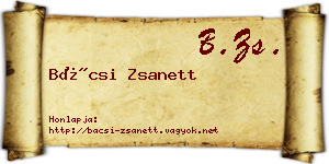 Bácsi Zsanett névjegykártya