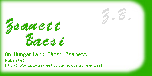 zsanett bacsi business card
